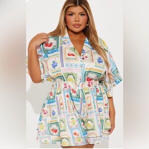 Flowy Fruit Print Romper (Pre-Loved)